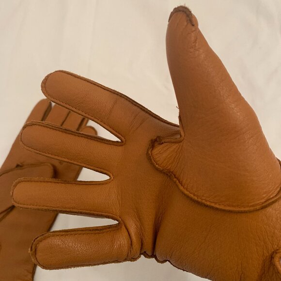 Club Monaco golden brown,leather gloves - Picture 3 of 7
